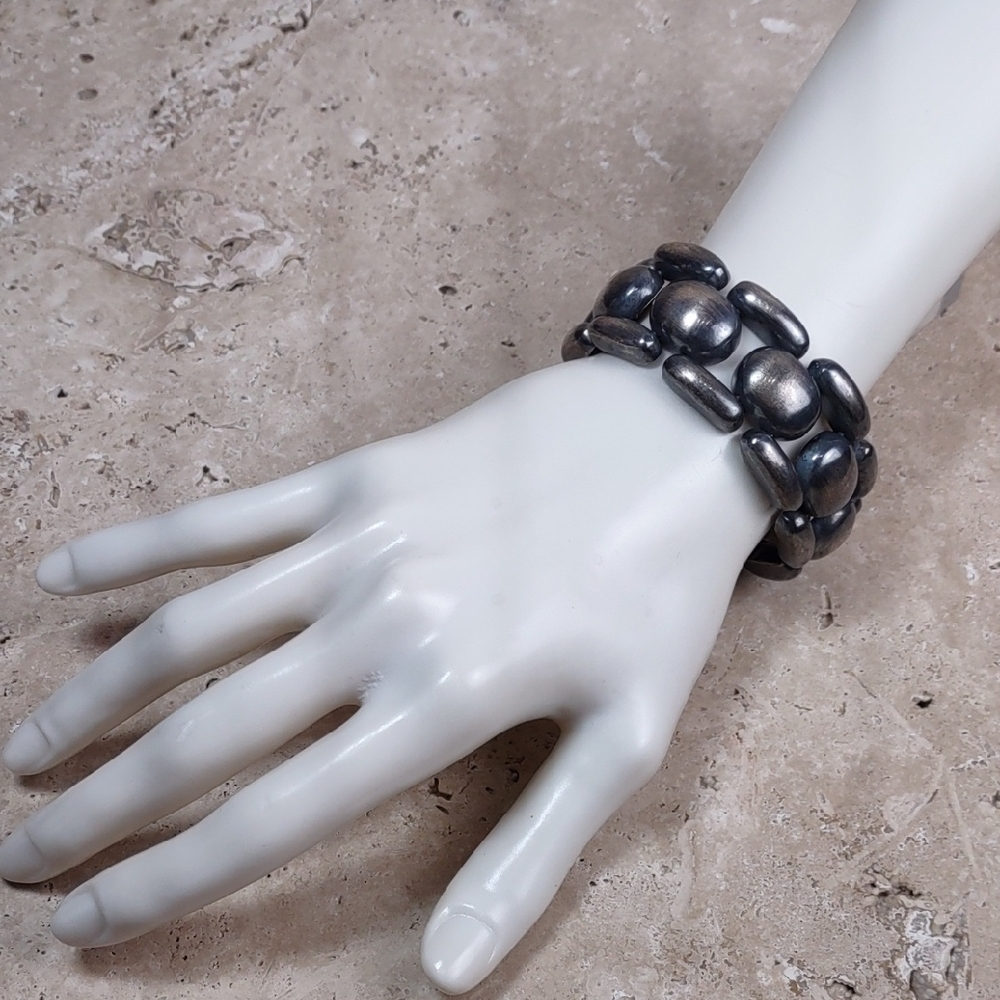Vintage Daslu Gunmetal/Silvertone Link Bracelet